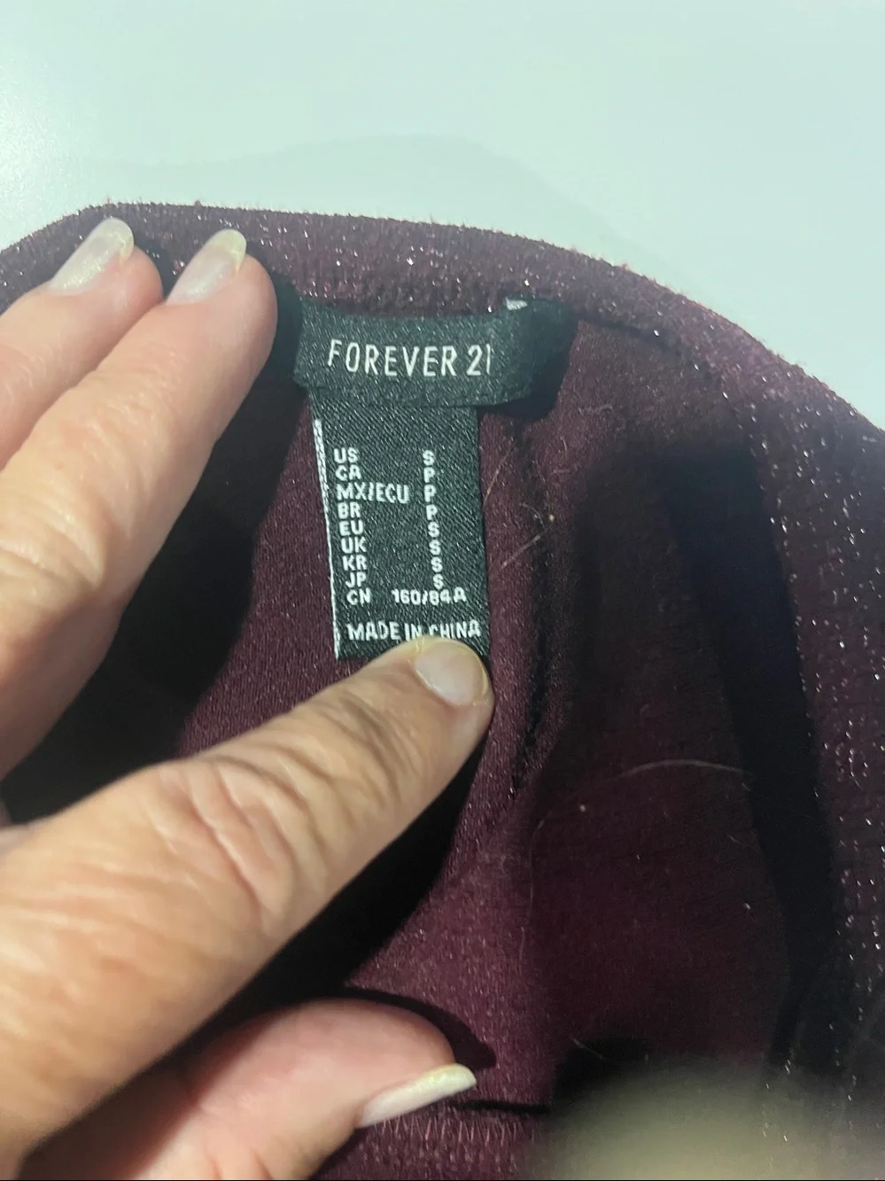 Forever 21 sparkly wine